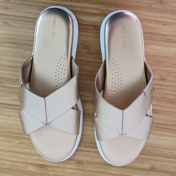 Cole Haan Rose Gold Platform Slides – Worn Once, Stylish & Comfortable - Picture 3 of 4